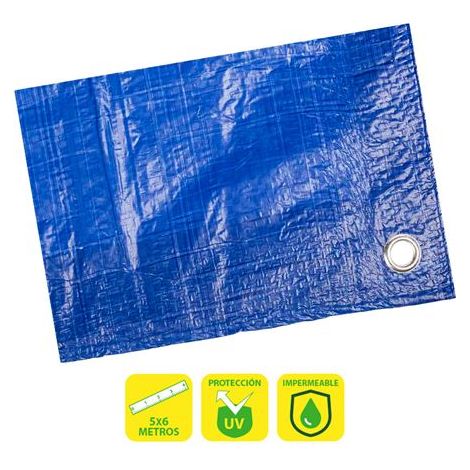 Sungarden Markise / Plane mit Ösen of Metall 5x6m -- Farbe blau