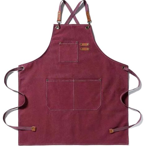 Tablier cuisine homme tablier barbecue tablier serveur Toile avec 3 Poches Réglable pour Cuisine Barbecue peinture jardinage barman (1/4)