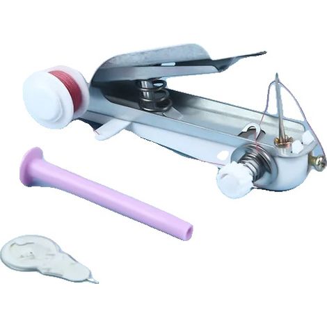 Máquina de coser manual, diseño portátil, fácil manejo, BLANCA (1/2)