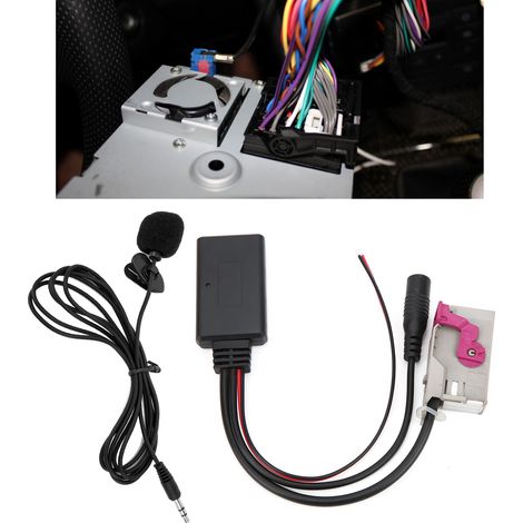 Accessoires auto Câble audio AUX Adaptateur microphone Bluetooth 5.0 pour Audi A3 A4 A6 A8 TT R8 RNS-E 32 broches (n° 44) (1/5)