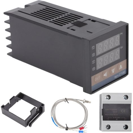 Thermostat PID avec relais thermocouple 100-240 V 25 A, plage de température 0-400 °C, pour poulailler. (1/5)