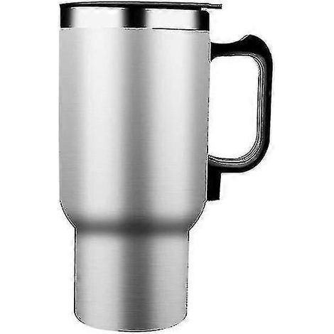 Tasse chauffante pour voiture 500 ml 12 V, en acier inoxydable, compatible avec la plupart des porte-gobelets de voiture. (1/5)