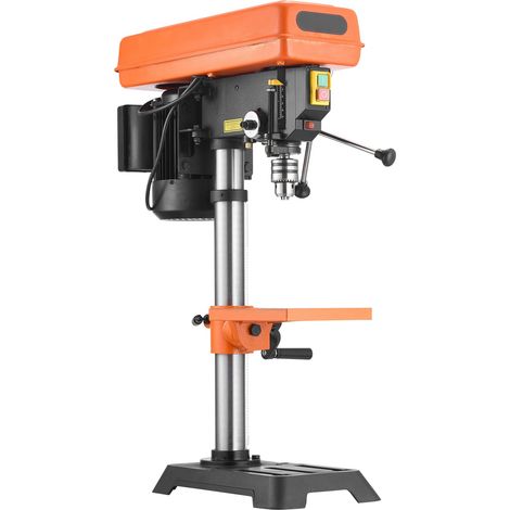 Perceuse à colonne d'établi 203,2 mm, moteur à induction 500W, vitesse variable 500-2500 tr/min, table inclinable 0-45°, éclairage LED, pour bois et métal. (1/5)
