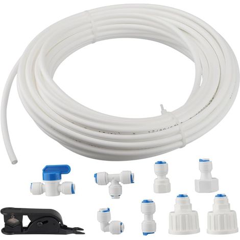 Kit de raccordement d'eau pour réfrigérateur de 15m,pièces et accessoires pour réfrigérateurs,adapté pour les purificateurs d'eau, fontaines, etc, équipé d'accessoires pour systèmes d'osmose inverse (1/5)