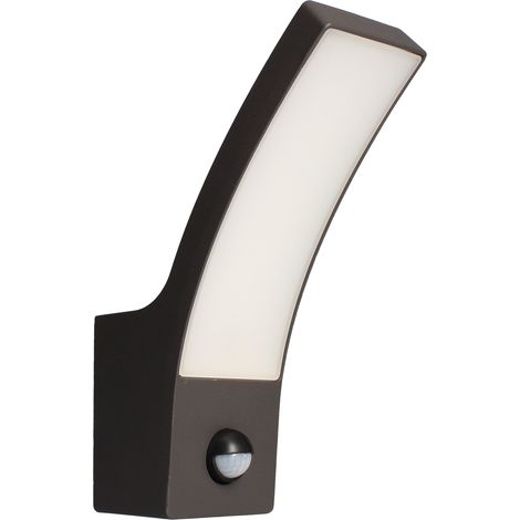 Applique extérieure LED avec détecteur IR CURVE R 10W - 1000lm - 3000K Anthracite