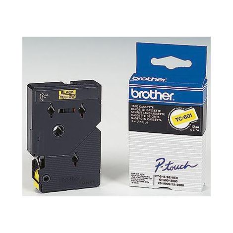 Brother TC TC-601 Couleur de ruban: jaune Couleur de police:noir 12 mm 7.7 m (1/4)