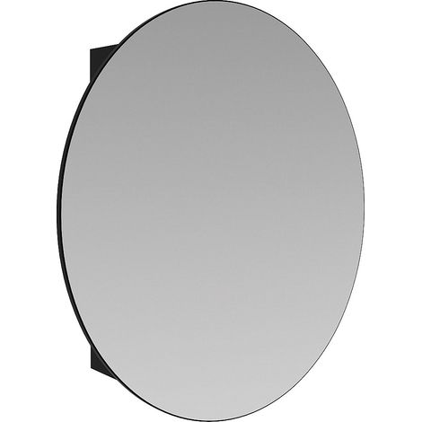 Armadietto a muro da bagno ovale con specchio Nero - RURI (1/4)