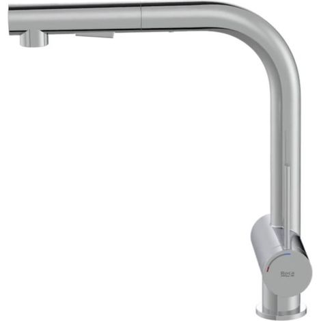 ROCA A5A851FC00 ONA Grifo Monomando Cocina con Caño Extraíble Giratorio y Función Ducha Cromo - ref: A5A851FC00