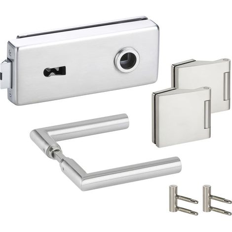 HERMAT Ganzglastürschloss-Set GENOVA 6082/6325/1802/HZ, Edelstahl (1/2)