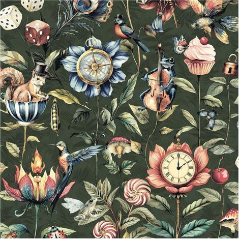 Holden Decor Curious Creatures Emerald Green Paste The Paper Wallpaper (1/4)