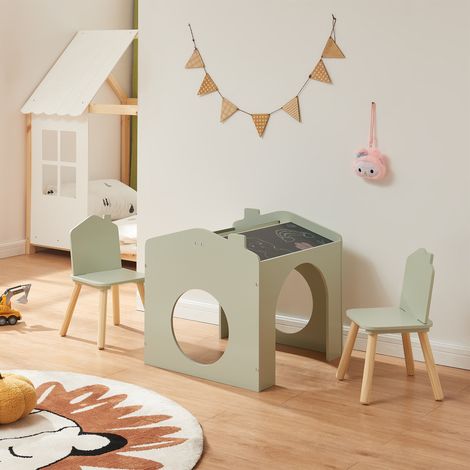 Zeichentisch für Kinder Romso Kindertischset mit 2 Stühlen Mintgrün [en.casa]