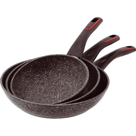 Jata Hogar Set Sf3 182226: juego de 3 sartenes de aluminio forjado, aptas para inducción, Tacaná, 18/22/26 cm (1/3)