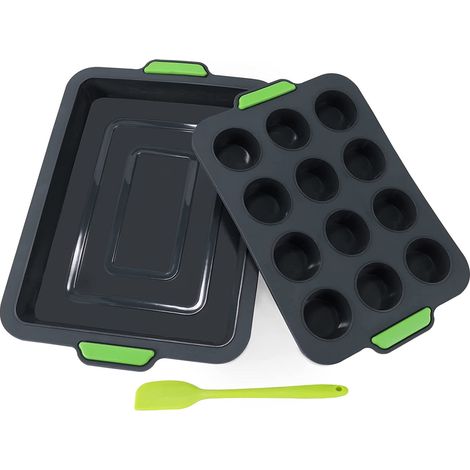 Teglia Mini Muffin Silicone Teglia Forno Pane Antiaderente 12 Stampi Lavabile (1/5)