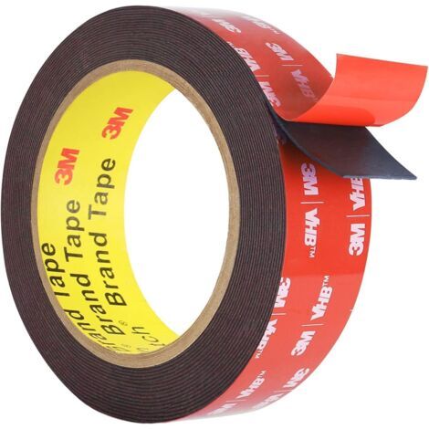 3M Ruban adhésif Double Face Extra Forte(2CM3M) Imperméable et ultra Résistant aux Hautes Températures Ruban de Montage pour Usage Extérieur,Voiture Réparation,Fixation,DIY (1/5)