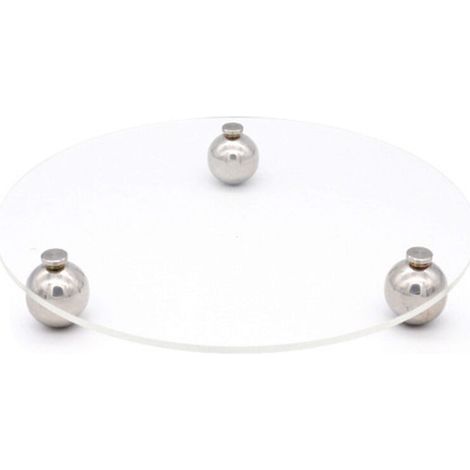 Acrylic Storage Tray Clear Transparent Stainless Steel Round Feet Minimalist Style Decorative Practical Desktop Shelf for Cafes Round (1/5)