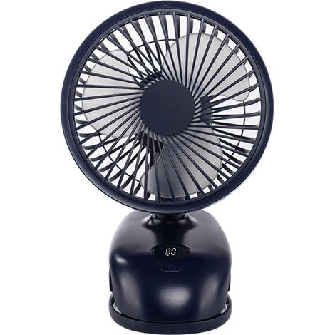 Ventilateur à pince 4 vitesses, petit ventilateur avec flux d'air puissant, ventilateur de bureau à pince 3600 mAh USB (1/4)