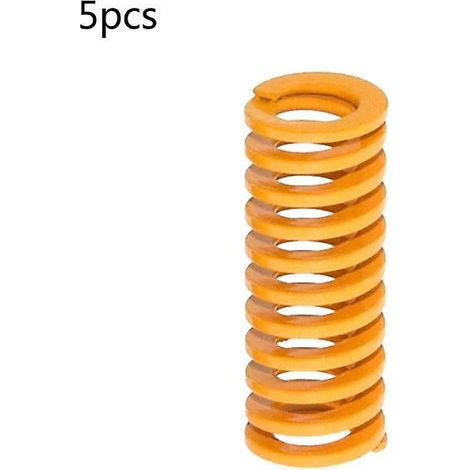 5 ressorts de lit moulés à compression à charge moyenne, rouges, de 10 mm de diamètre extérieur et 25 mm de longueur (1/5)