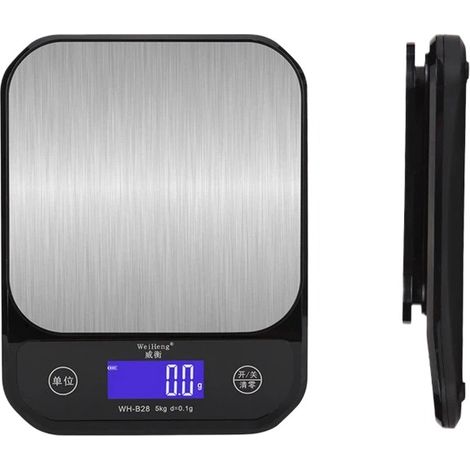 Balance de cuisine numérique de précision 10 kg/1 g, étanche, rouge, idéale pour la cuisine, la pâtisserie et les barbecues. Fonction tare, écran LCD rétroéclairé, conversion d'unités, alimentation US