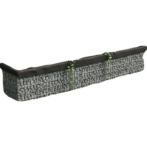 Jardinière en Gabion Élevée, Acier Durable, Design Polyvalent, Gris Foncé (1/2)
