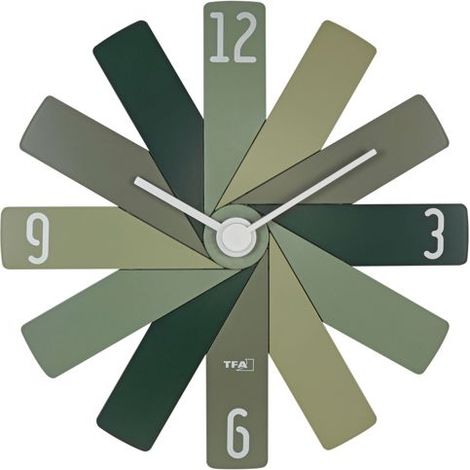 TFA Dostmann 60.3020.04 Quarz Wanduhr 40 mm x 3.7 mm x 40 mm Grün, Oliv, Waldgrün Leisegang-Uhrwerk (1/5)