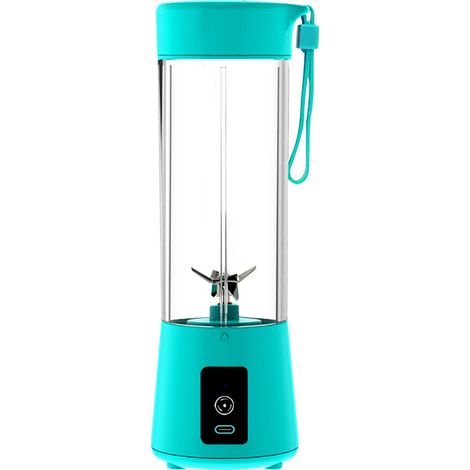 Extracteur de jus multifonctionnel (bleu menthe), mini extracteur de jus électrique sans fil, petit format. (1/3)