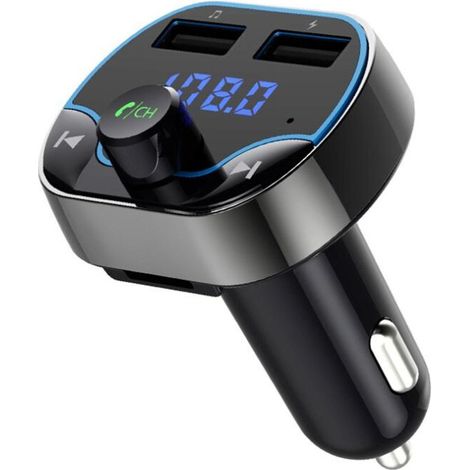 Adatto per trasmettitori FM, supporta la connettività Bluetooth, doppi caricatori USB (2.1A), supporta lettori Bluetooth per schede TF/chiavette USB, visualizzazione della frequenza su schermo, ampia 