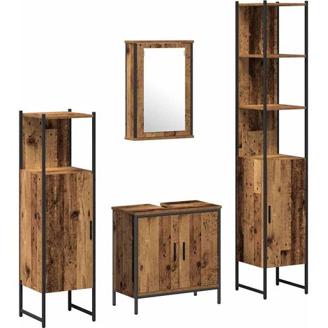 Maison Exclusive - Set di mobili per il bagno 4 pcs Marrone Legno multistrato