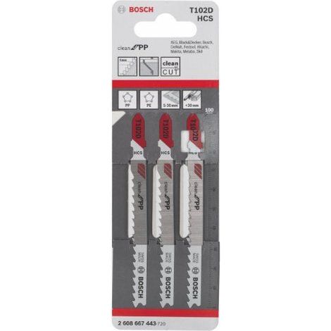 BOSCH Lot de lames de scie sauteuse Clean for PP - T102D - x 3 (1/3)