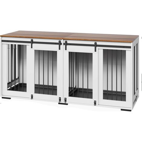 Jaula para perros, diseño de mueble versátil, puertas correderas de fácil acceso, 72 pulgadas. (1/2)