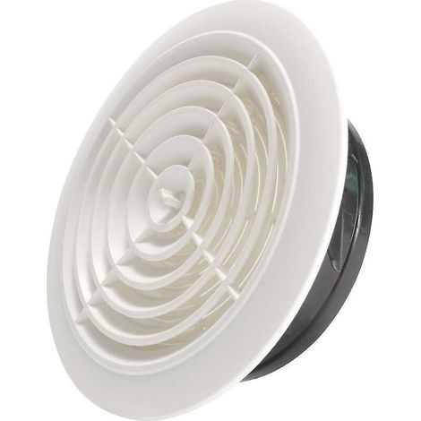 Grille de ventilation ronde ajustable 200 mm, pour aération réglable, fixation murale, pièce unique, ventilation intérieure et extérieure (1/4)