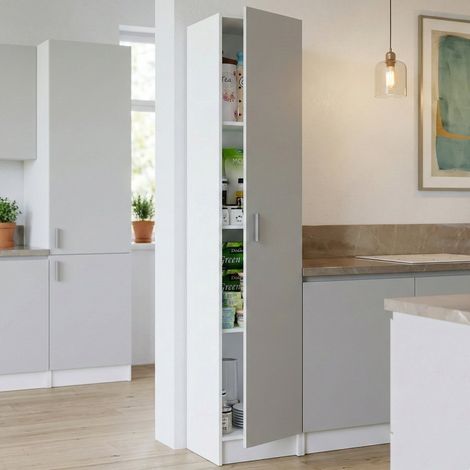 Armadio Multiuso 1 Anta - 3 Ripiani Apertura Battente, Bianco, -, 37x180h cm Nairn (1/4)