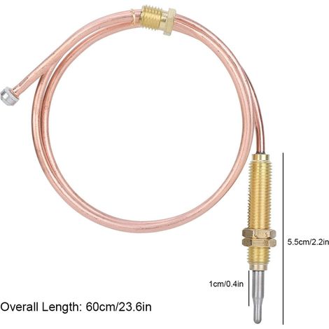 Thermocouple à gaz universel M8 haute sensibilité pour chauffe-eau à gaz, braseros, fours, chauffe-eau et accessoires de gril (60 cm/23,6 pouces) (1/4)