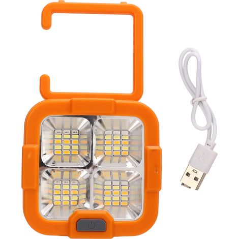 Lampe de travail LED rechargeable USB avec crochet, ABS, projecteurs d'urgence pour camping extérieur, chantier, travaux (1/5)