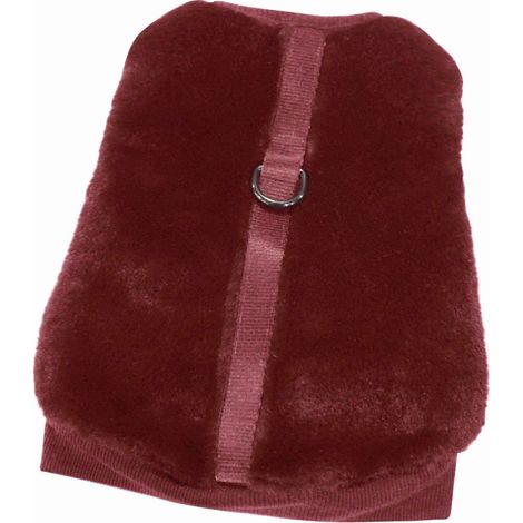 Pettorina in eco pelliccia e fodera in mesh traspirante modello Plushie Burgundy per cani: M 42-55 cm