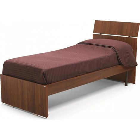 Einzelbett aus Holz für Schlafzimmer Antik Nussbaum Farbe Cm 200x85xH 98
