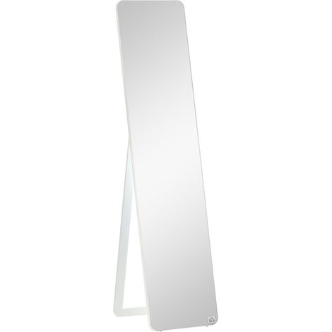 Specchio da terra 37x43x156 cm bianco in legno e MDF, pieghevole, da parete - CHICFURN (1/5)