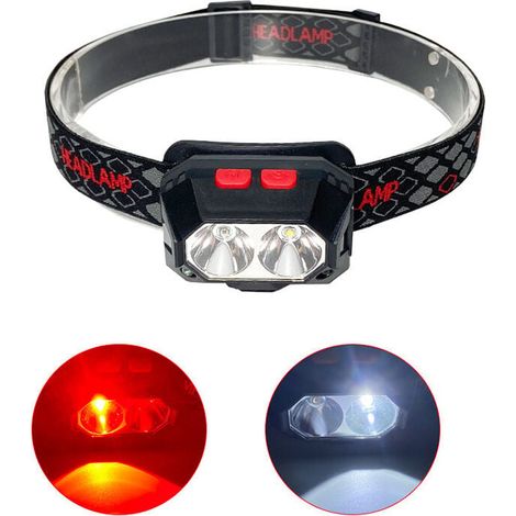 Potente linterna frontal LED recargable, linterna frontal LED USB, luz blanca y roja de 1000 lux, 6 modos de iluminación, IPX4, para ciclismo, camping, senderismo, bricolaje, duración de 6 a 8 horas.