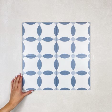 Carrelage Imitation Carreaux de Ciment LA MADELEINE 20x20 cm Chere Bleu (1/3)