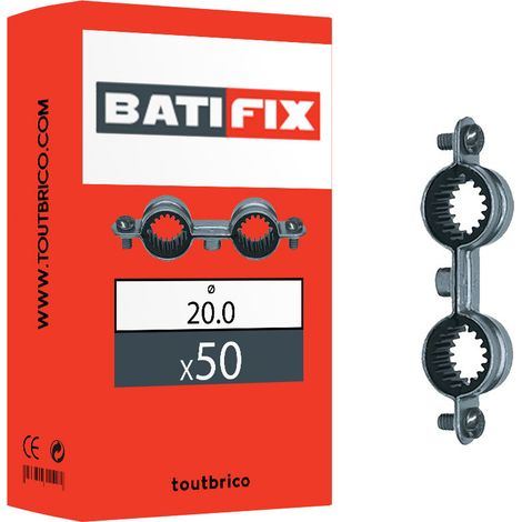 50 colliers doubles isolés plomberie Ø20mm zingué Batifix