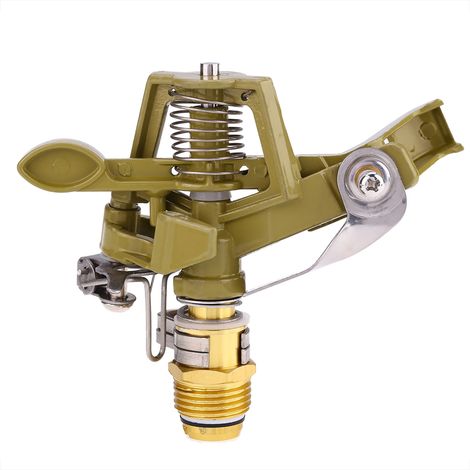 Arroseur rotatif irrigation eau 360° en alliage zinc – pour pelouse jardin – 1/2 pouce (1/5)