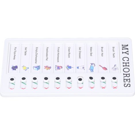 Tableau mémo portable et détachable pour les tâches ménagères des enfants. Confortable et facile à utiliser. En PVC. Idéal pour apprendre à planifier ses tâches ménagères. (1/5)