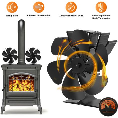 TolleTour Kaminventilator Ofenventilator Lärmminderung Herd 6 Blatt Ventilator Schwenkbar (1/5)