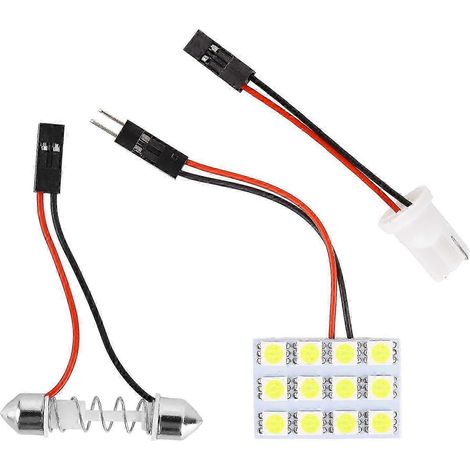 Lampe de lecture T10 pour voiture, panneau LED 48/24/12 SMD 5050, lumière blanche, pour plafonnier, éclairage de coffre et d'habitacle. (1/5)