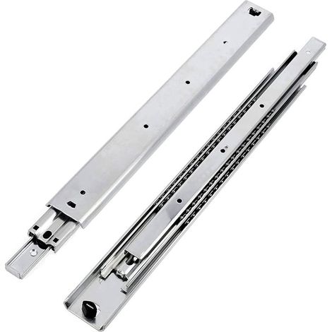 Glissières à Billes - Lot de 2 - Acier Galvanisé 2mm - Extraction Totale 100kg - Cuisine et Bureau - 400x53,9mm (1/5)