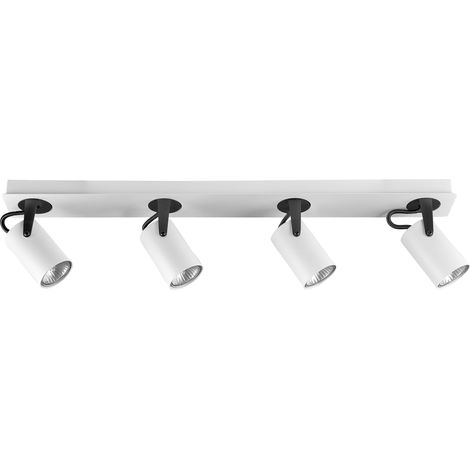 Lámpara de techo de metal blanco negro 62 cm 4 focos plafón luz orientable Klip