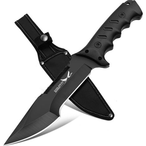 Outdoor Messer mit Sägefunktion und Holster, feststehende Klinge 29cm