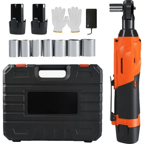 Clé à cliquet électrique, 200 N·m de couple, batterie rechargeable, Avec 2×Batterie (1/2)