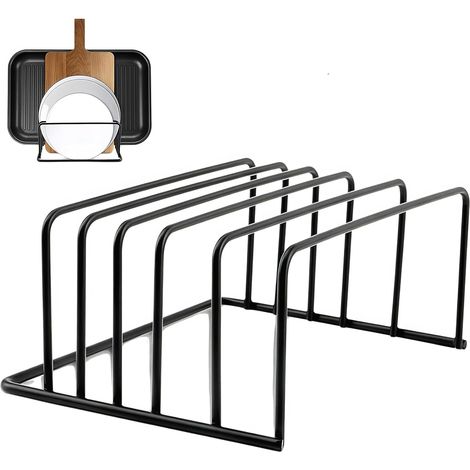 Cutting Board Organizer, 5 Slots Metal Board Holder Rack for Cutting Boards, Trays, Baking Plates, Kitchen Accessory (1/5)