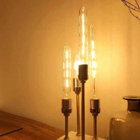 5er-Pack LED-Röhrenlampen (Edison-Fassung), 4 W (entspricht 40 W Glühlampe), E27-Sockel, warmweiß (2700 K), 400 lm, Klarglas, 360° Abstrahlwinkel, 220–240 V Wechselstrom