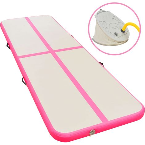 Tapis gonflable de gymnastique avec pompe 700x100x10cm PVC Rose vidaXL (1/5)